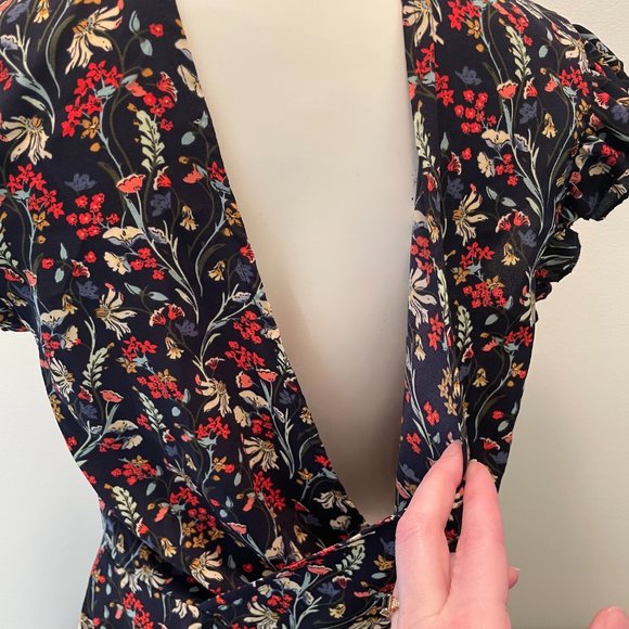 DEX Button Front Floral Print Dress with POCKETS - Picture 5 of 9